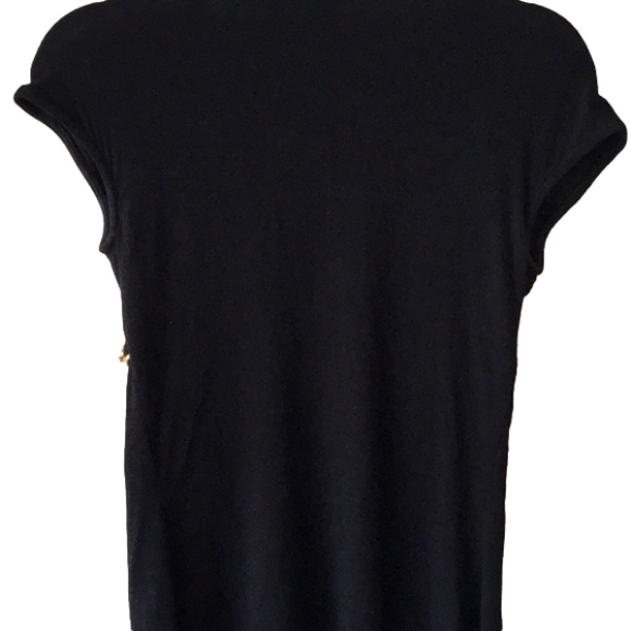 Sky Designer Brand Black/Gold Cap-sleeve wrap Top Medium 8-10 - Picture 4 of 7